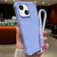 Solid Color TPU Hybrid PC Shockproof Phone Case with Wrist Strap