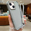 Solid Color TPU Hybrid PC Shockproof Phone Case with Wrist Strap