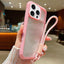 Solid Color Edge Transparency Acrylic TPU Phone Case with Wrist Strap