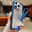 Solid Color Edge Transparency Acrylic TPU Phone Case with Wrist Strap