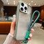 Solid Color Edge Transparency Acrylic TPU Phone Case with Wrist Strap