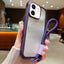 Solid Color Edge Transparency Acrylic TPU Phone Case with Wrist Strap