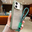 Solid Color Edge Transparency Acrylic TPU Phone Case with Wrist Strap