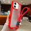 Solid Color Edge Transparency Acrylic TPU Phone Case with Wrist Strap
