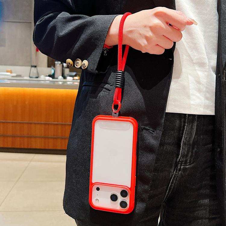 Solid Color Edge Transparency Acrylic TPU Phone Case with Wrist Strap