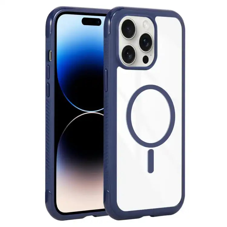 Solid Color Edge Transparency MagSafe Magnetic Phone Case