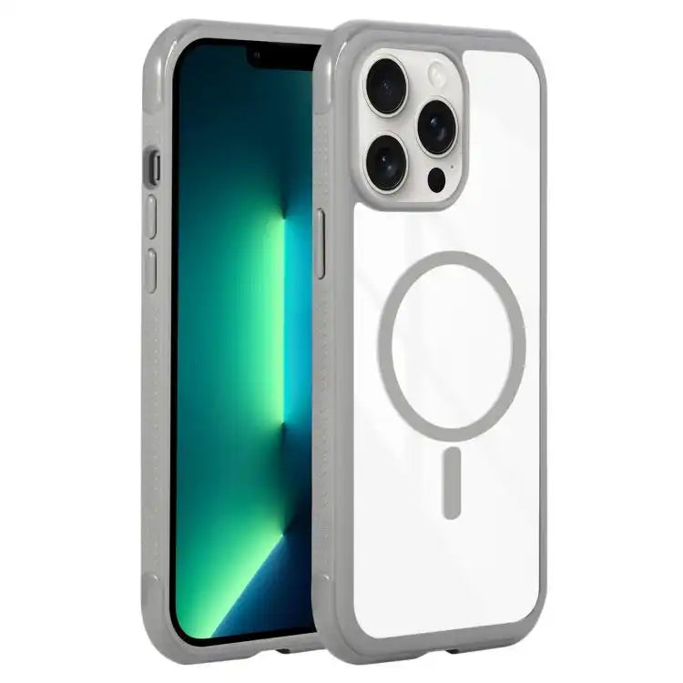 Solid Color Edge Transparency MagSafe Magnetic Phone Case