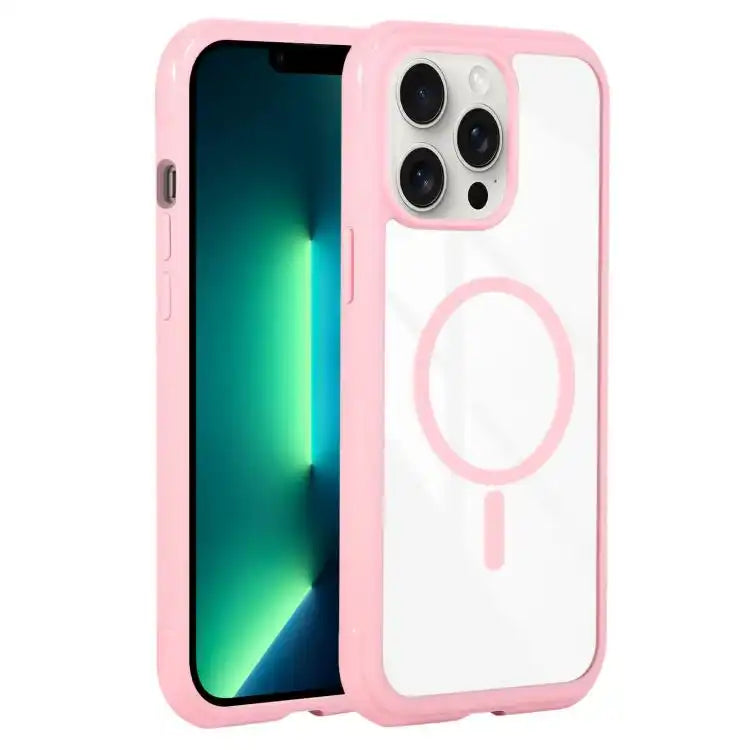 Solid Color Edge Transparency MagSafe Magnetic Phone Case