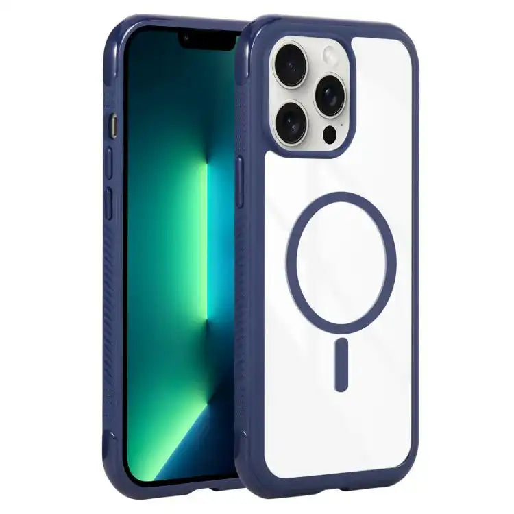 Solid Color Edge Transparency MagSafe Magnetic Phone Case