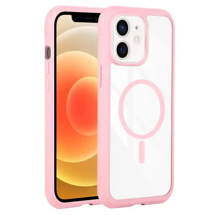 Solid Color Edge Transparency MagSafe Magnetic Phone Case