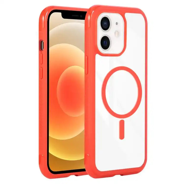 Solid Color Edge Transparency MagSafe Magnetic Phone Case
