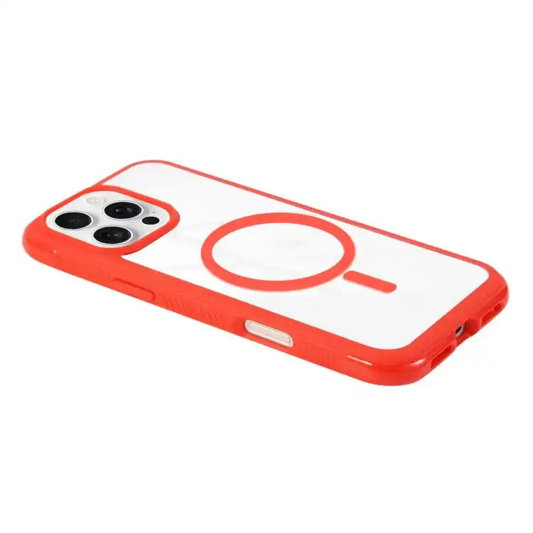 Solid Color Edge Transparency MagSafe Magnetic Phone Case