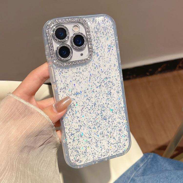 Glitter Foil Diamond-encrusted Camera Frame TPU + IMD Phone Case