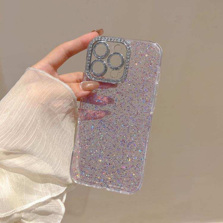 Glitter Foil Diamond-encrusted Camera Frame TPU + IMD Phone Case