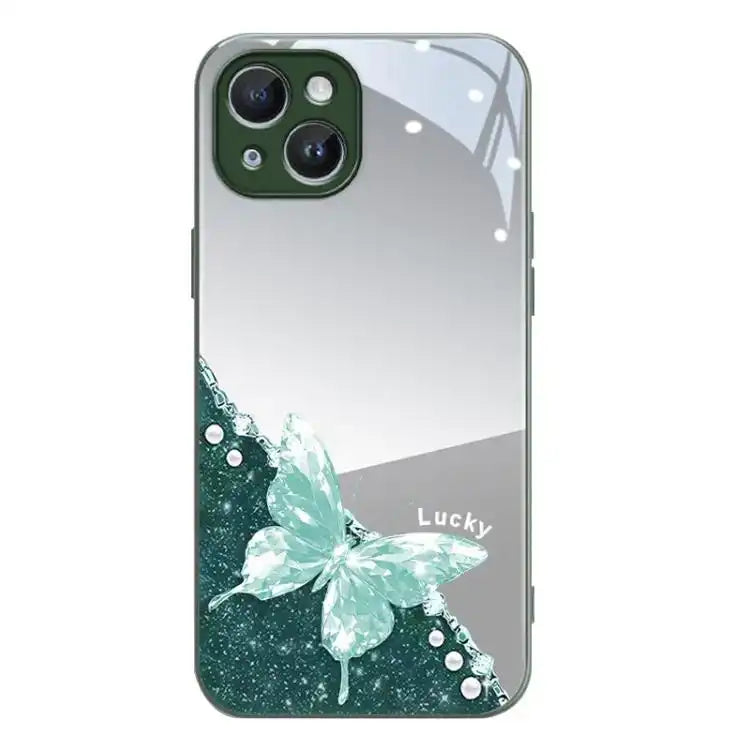 Metallic Mirror Finish Butterfly Pattern Phone Case