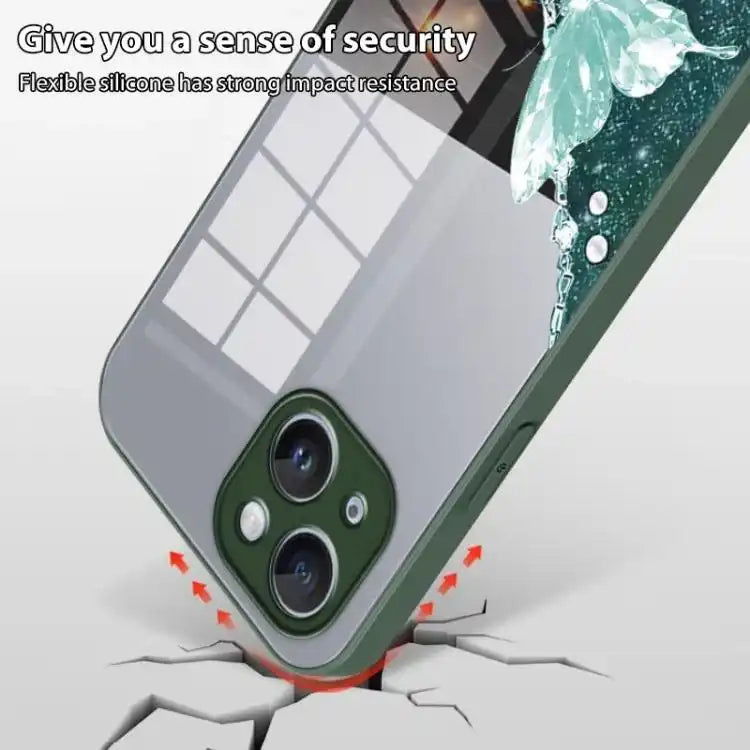 Metallic Mirror Finish Butterfly Pattern Phone Case