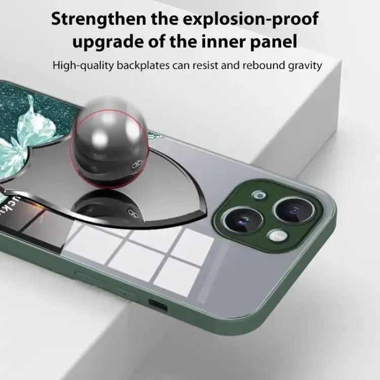 Metallic Mirror Finish Butterfly Pattern Phone Case