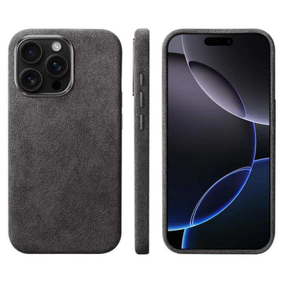 Suede Leather MagSafe Back Cover Phone Case