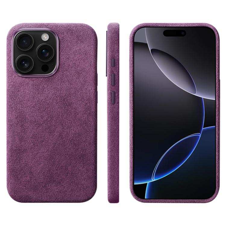 Suede Leather MagSafe Back Cover Phone Case