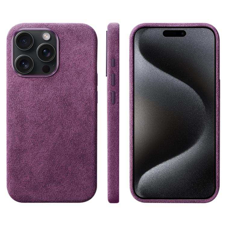 Suede Leather MagSafe Back Cover Phone Case