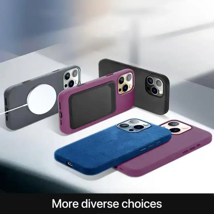 Suede Leather MagSafe Back Cover Phone Case