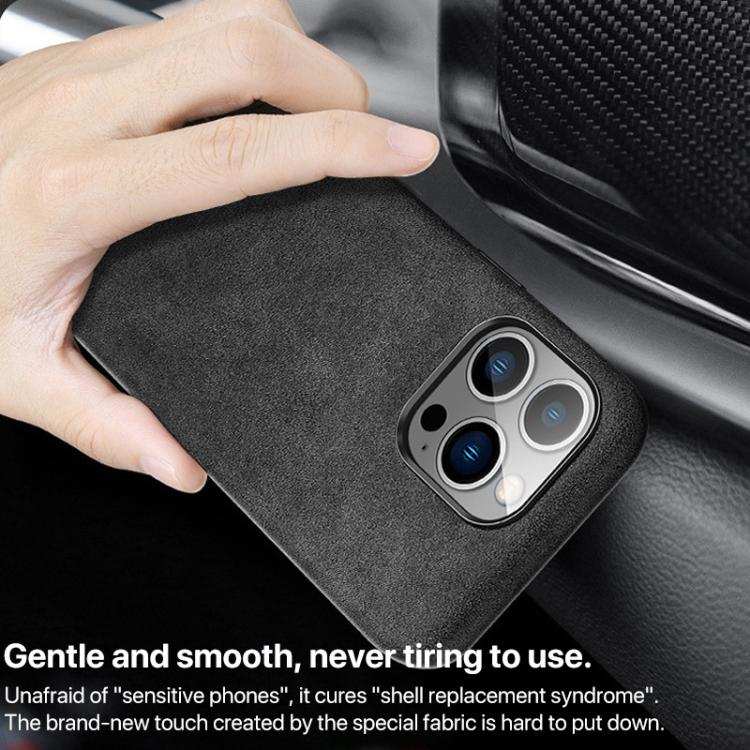 Suede Leather MagSafe Back Cover Phone Case