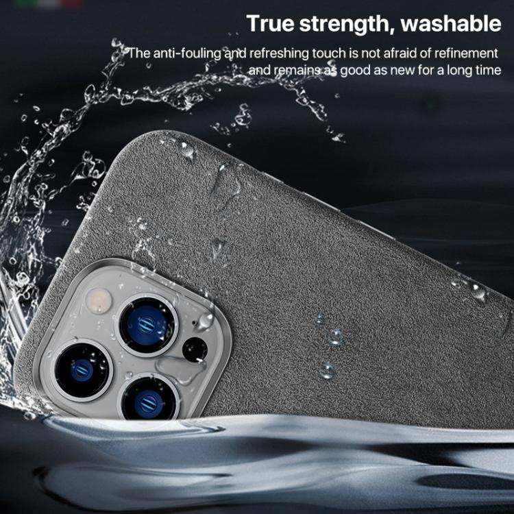 Suede Leather MagSafe Back Cover Phone Case