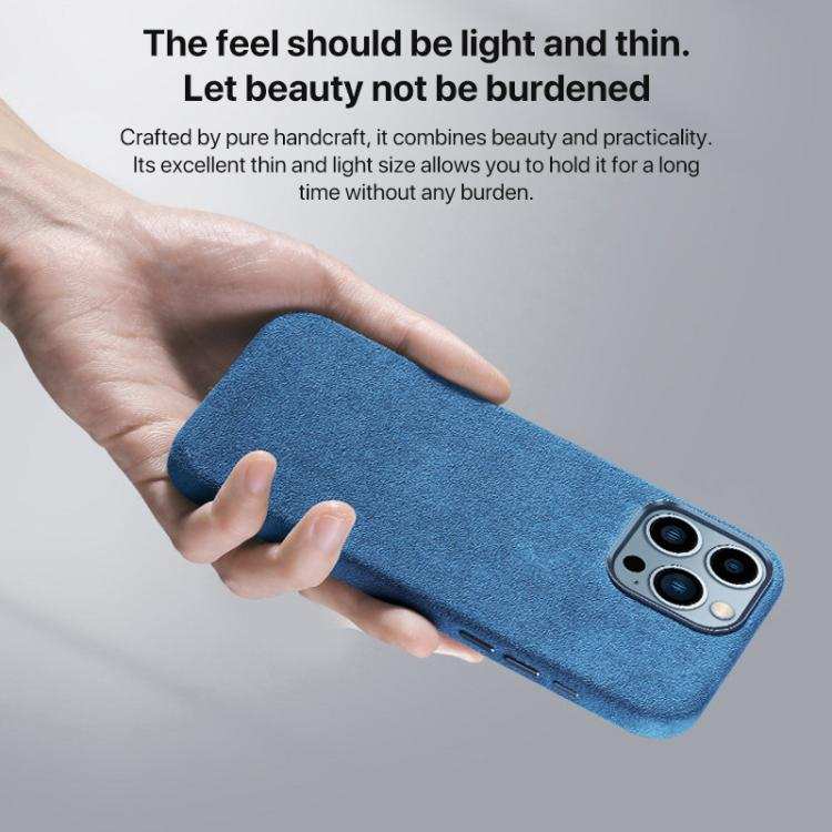 Suede Leather MagSafe Back Cover Phone Case