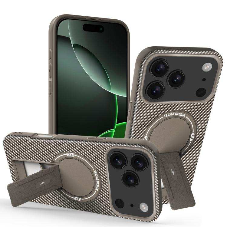Carbon Fiber Texture MagSafe Phone Case with Holder
