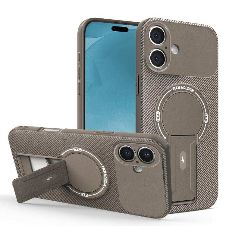 Carbon Fiber Texture MagSafe Phone Case with Holder