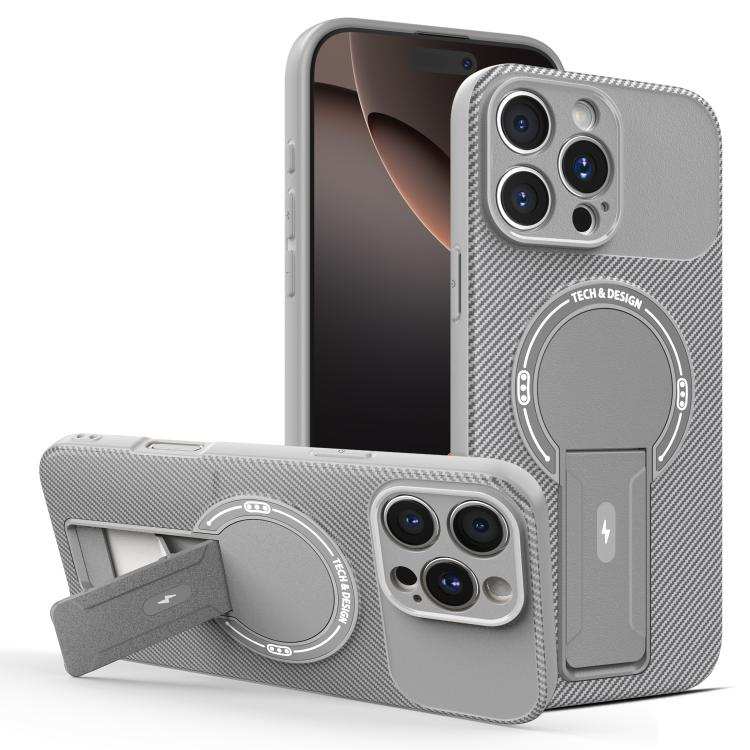 Carbon Fiber Texture MagSafe Phone Case with Holder