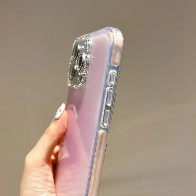 Precise Cutouts Transparent Diamonds Jelly Phone Case