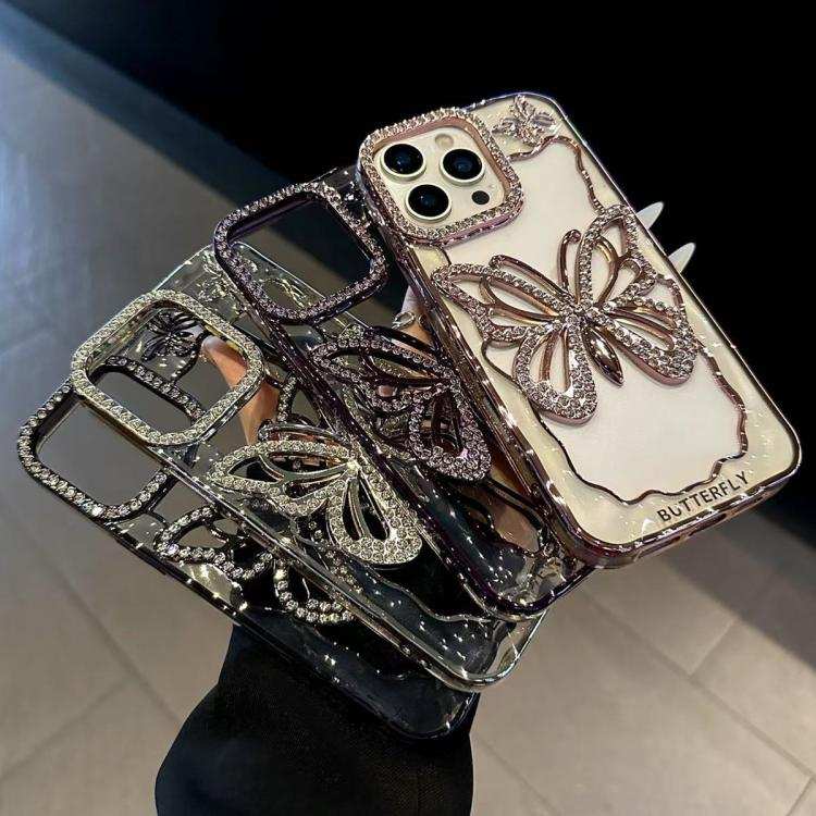 Hollow Butterfly Electroplating TPU Phone Case