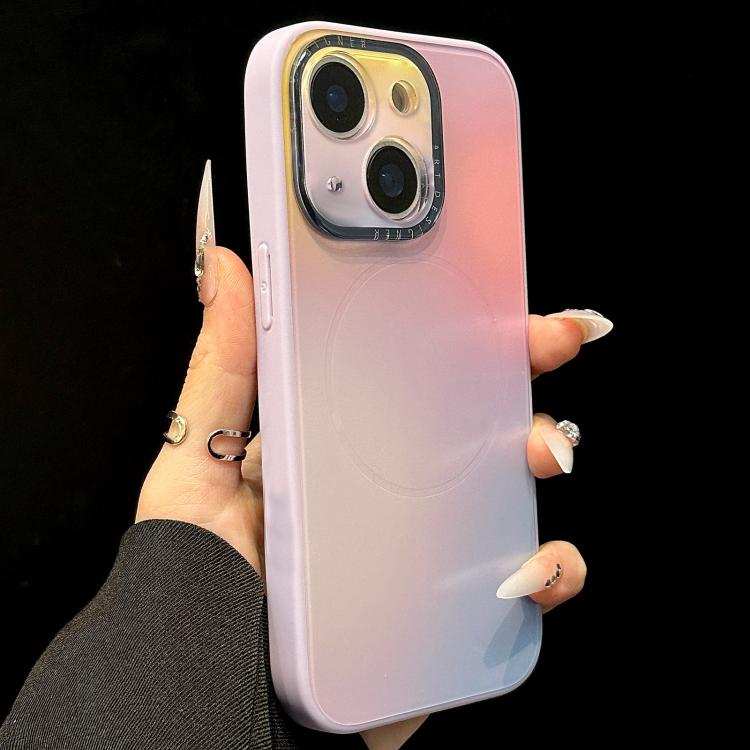 Gradient Silk Print Acrylic Hybrid TPU MagSafe Phone Case