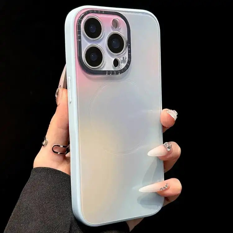 Gradient Silk Print Acrylic Hybrid TPU MagSafe Phone Case