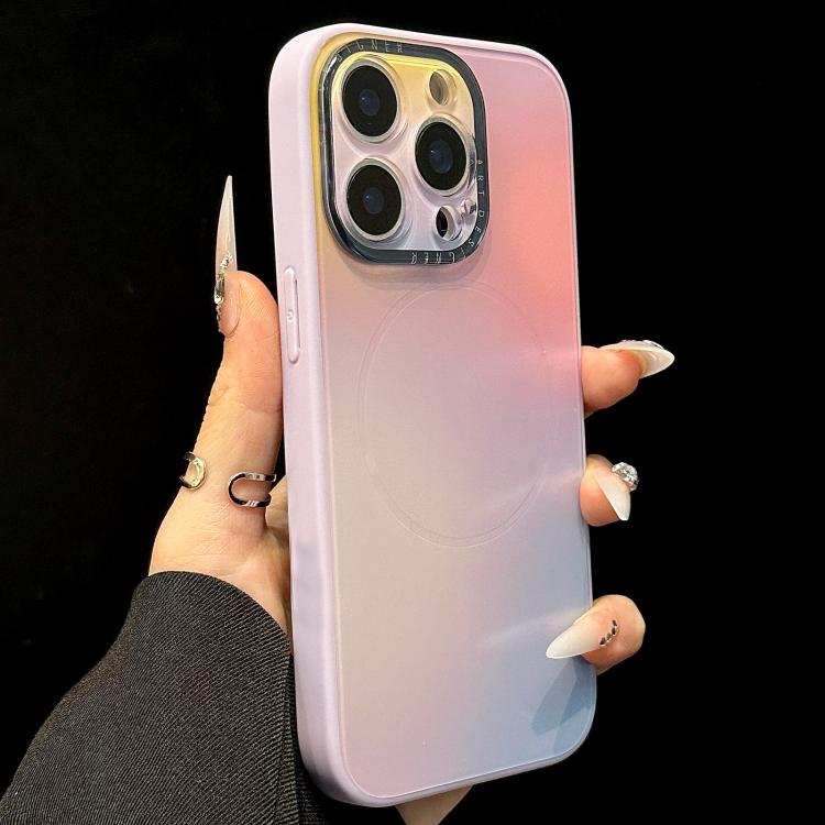 Gradient Silk Print Acrylic Hybrid TPU MagSafe Phone Case