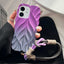 Thickened 3D Leaf Pattern Two-Color Oil-Sprayed TPU Phone Case with Strap