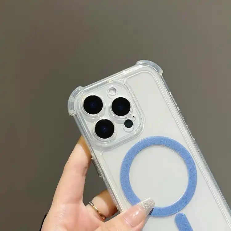 Electroplating TPU Hybrid PC Four Corners Shockproof MagSafe Phone Case