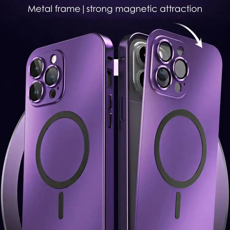 Spring Buckle MagSafe Magnetic Metal Phone Case