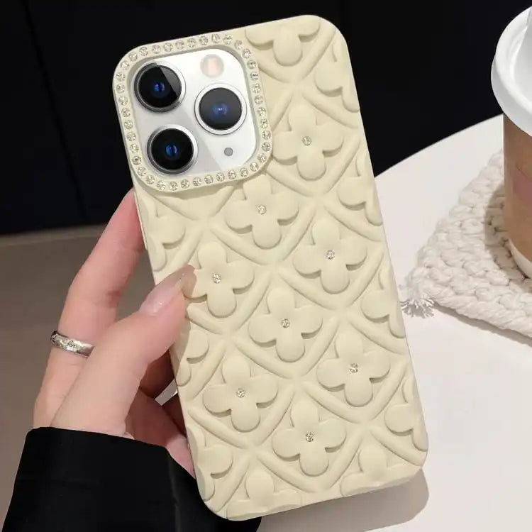Oil-sprayed 3D Flower Diamond TPU Phone Case