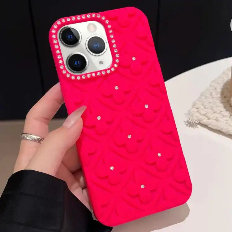 Oil-sprayed 3D Flower Diamond TPU Phone Case