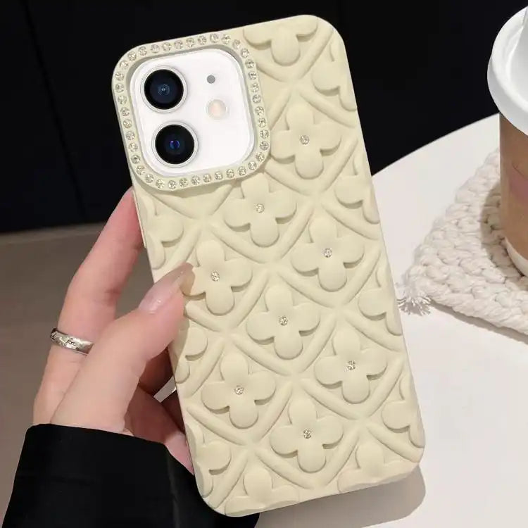 Oil-sprayed 3D Flower Diamond TPU Phone Case