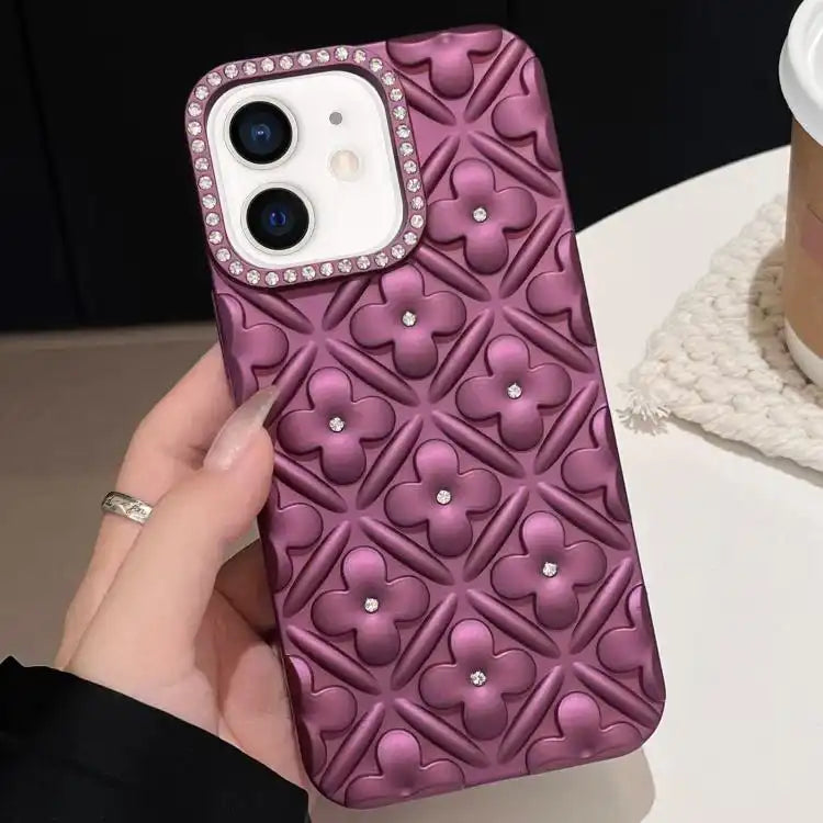 Oil-sprayed 3D Flower Diamond TPU Phone Case