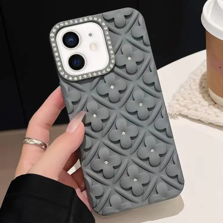 Oil-sprayed 3D Flower Diamond TPU Phone Case