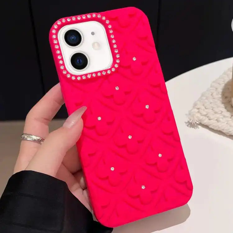 Oil-sprayed 3D Flower Diamond TPU Phone Case