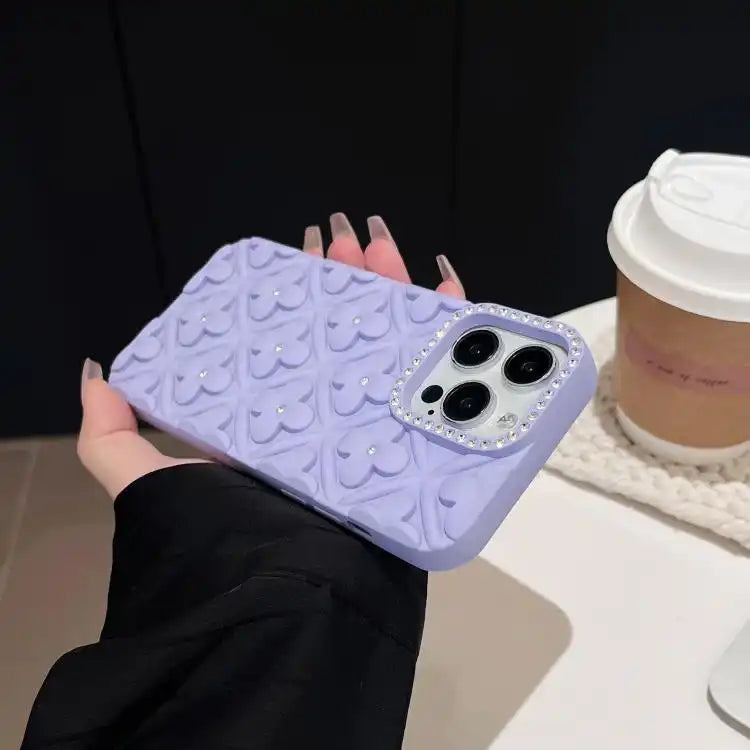 Oil-sprayed 3D Flower Diamond TPU Phone Case
