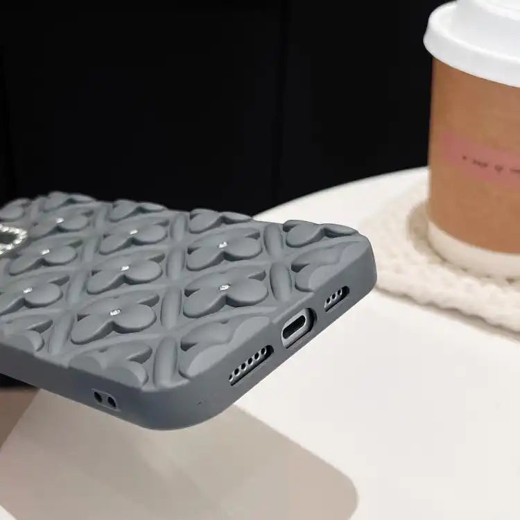 Oil-sprayed 3D Flower Diamond TPU Phone Case