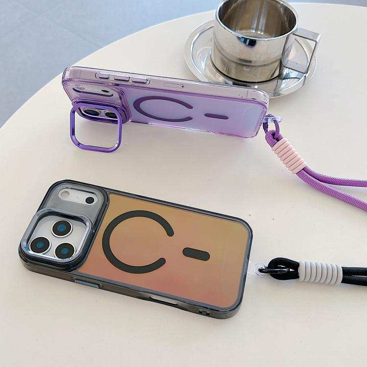 Gradient Discolor MagSafe Phone Case with Holder / Wrist Strap