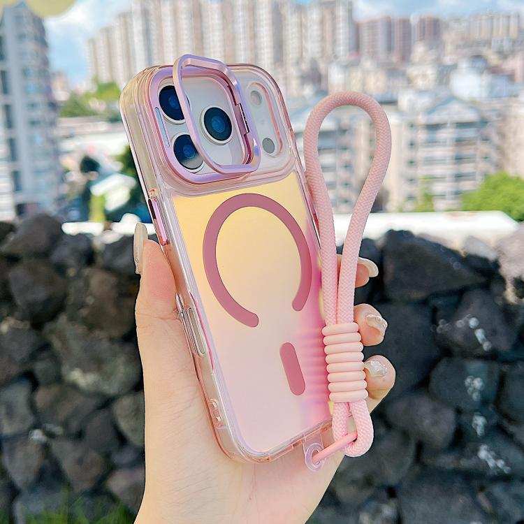 Gradient Discolor MagSafe Phone Case with Holder / Wrist Strap