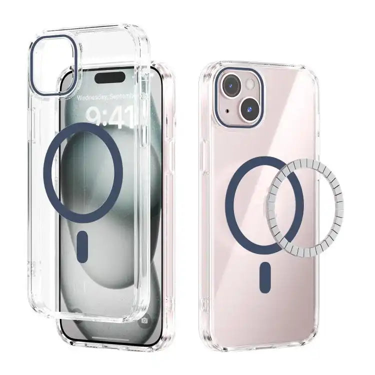 ABEEL MagSafe Magnetic Color Ring Anti-scratch Transparent Phone Case
